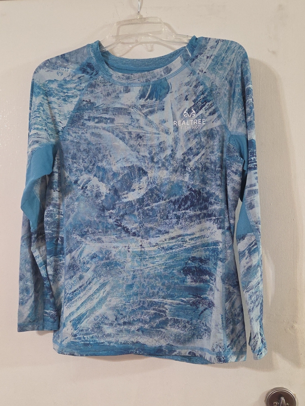 Realtree Blue and White Long Sleeve Performance Top